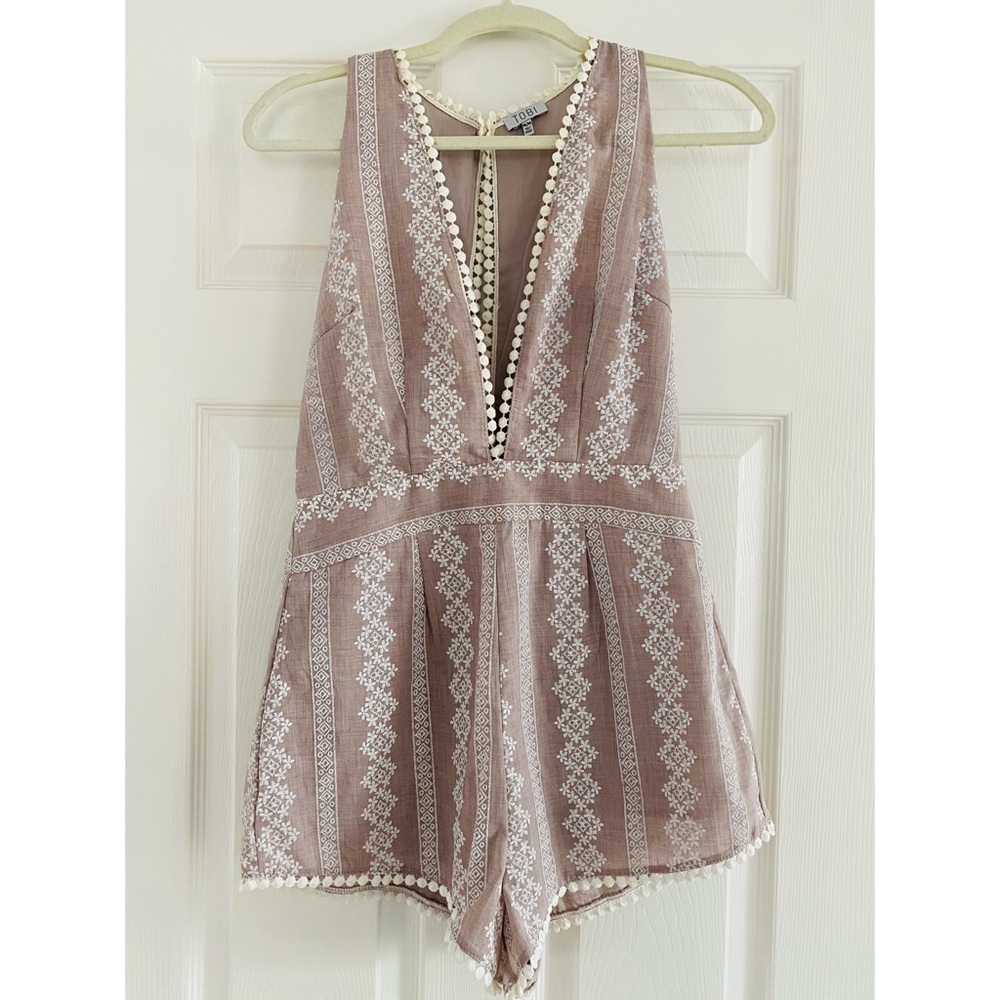 Tobi romper with crochet detailing